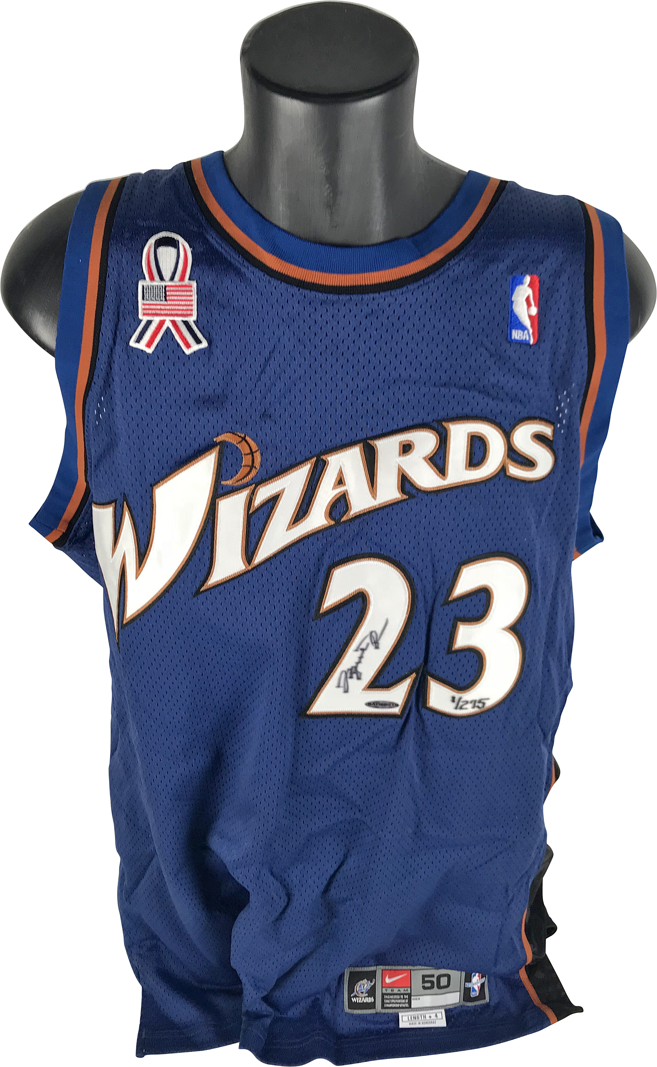 Michael Jordan Washington Wizards Autographed Blue Jersey - Upper Deck