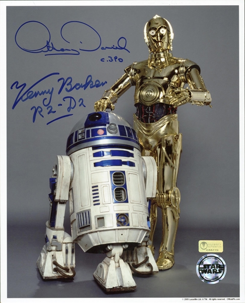 Anthony Daniel & Kenny Baker Dual Signed 8" x 10" Color Photograph (Beckett/BAS Guaranteed)