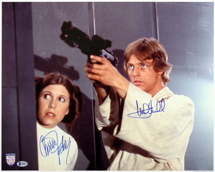 "Star Wars" Dual-Signed 16" x 20" Photo w/ Hamill & Fisher (BAS/Beckett)