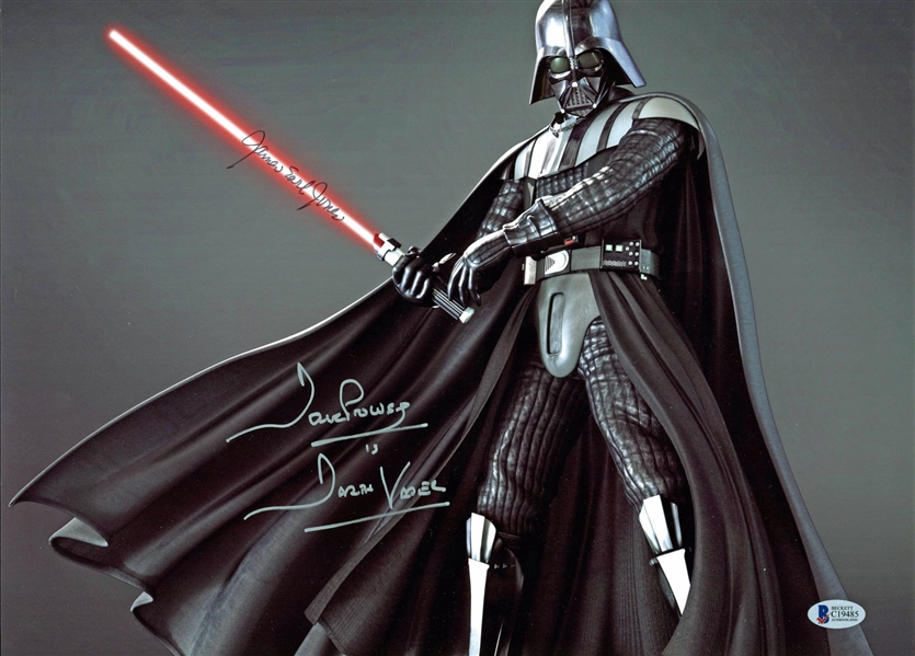 Darth Vader: David Prowse & James Earl Jones Signed 12" x 16" Color Photo (#2) (BAS/Beckett)
