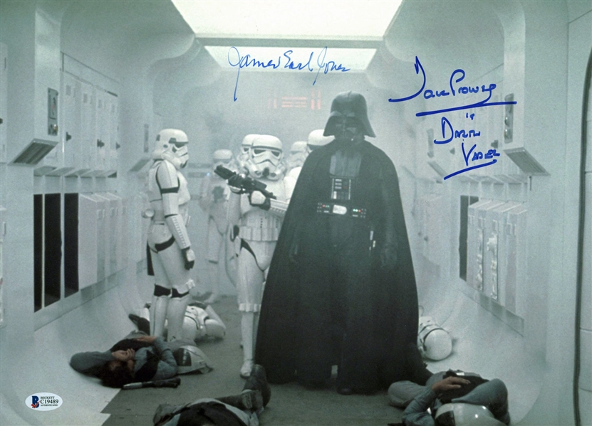 Darth Vader: David Prowse & James Earl Jones Signed 12" x 16" Color Photo (#4) (BAS/Beckett)