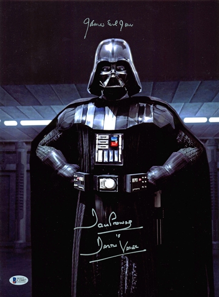 Darth Vader: David Prowse & James Earl Jones Signed 12" x 16" Color Photo (#5) (BAS/Beckett)