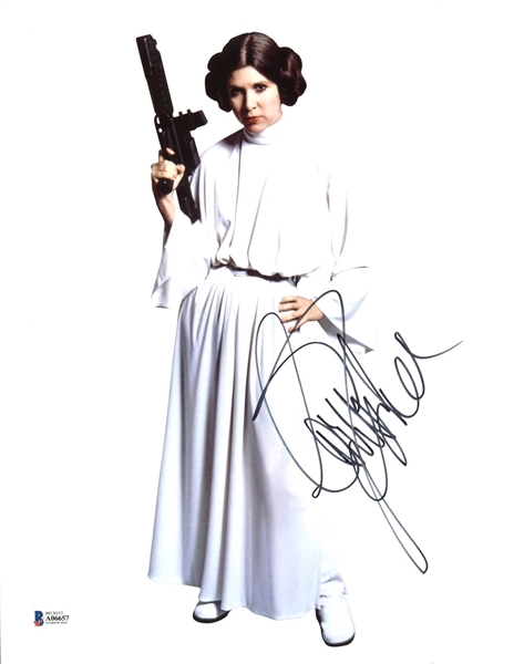 Carrie Fisher Signed 11" x 14" Color Photograph as Princess Leia (Beckett/BAS)