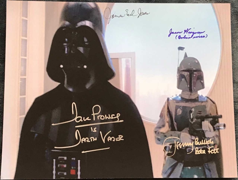 Darth Vader & Boba Fett Signed 11" x 14" Color Photo w /Prowse, Jones, Bulloch & Wingreen (BAS/Beckett Guaranteed)