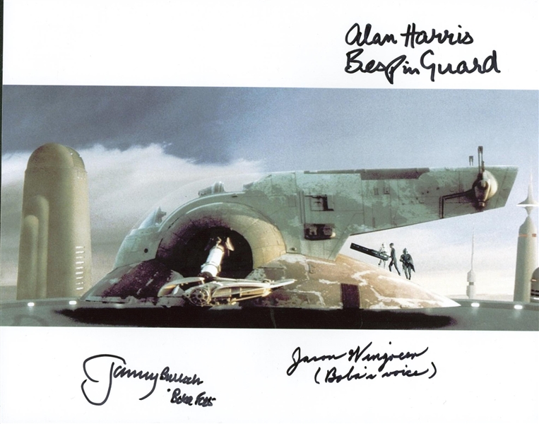 Jeremy Bulloch, Alan Harris and Jason Wingreen Signed 8" x 10" Bobba Fett Photograph (Beckett/BAS Guaranteed)