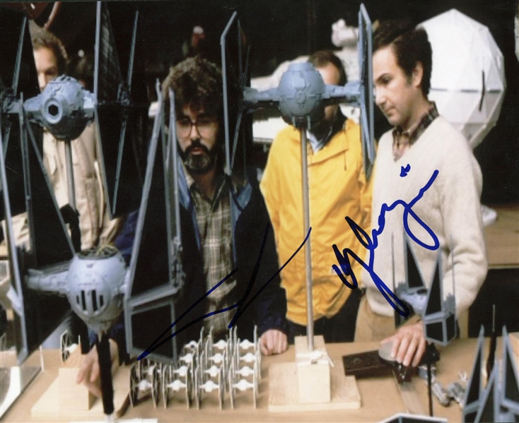 George Lucas & One Other Signed 8" x 10" Color Photograph (Beckett/BAS Guaranteed)