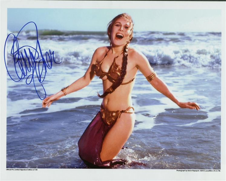 Carrie Fisher Signed Limited Edition 11" x 14" Slave Leia Photograph (Beckett/BAS Guaranteed)