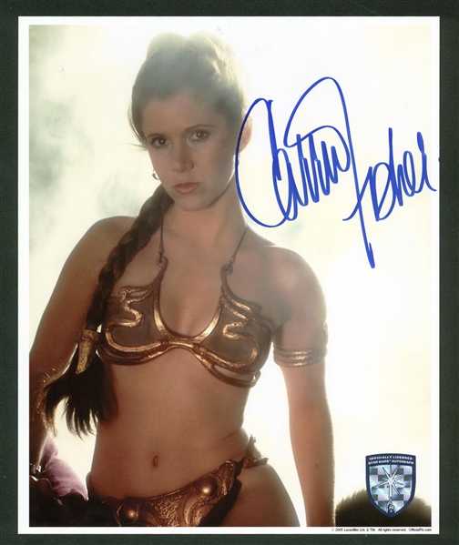 Carrie Fisher Signed 8" x 10" Color Slave Leia Photograph (Beckett/BAS Guaranteed)