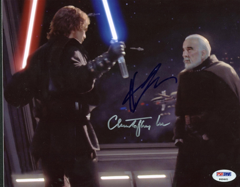Christopher Lee & Hayden Christensen Dual Signed 8" x 10" Color Photograph (PSA/DNA)