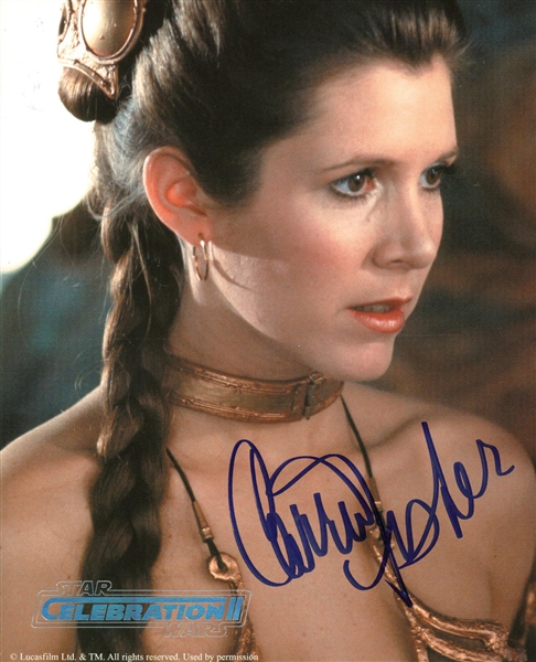 Carrie Fisher Signed Star Wars Celebration II 8" x 10" Color Photograph (Beckett/BAS Guaranteed)