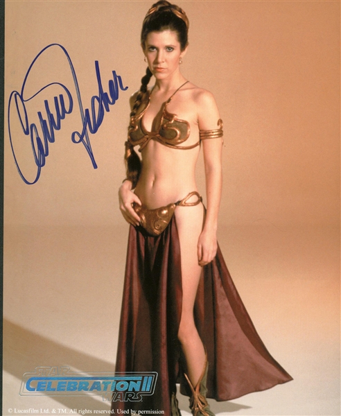 Carrie Fisher Signed Star Wars Celebration II Sexy 8" x 10" Color Photograph (Beckett/BAS Guaranteed)