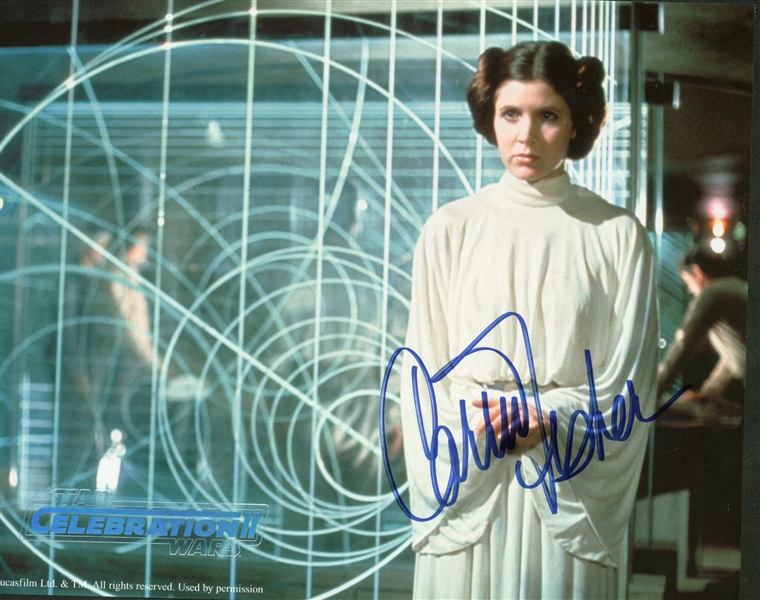 Carrie Fisher Signed Star Wars Celebration II 8" x 10" Tactical Color Photograph (Beckett/BAS Guaranteed)