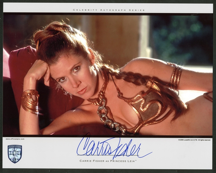 Carrie Fisher Near-Mint Signed 11" x 14" Celebrity Autograph Series Photograph (Beckett/BAS Guaranteed)
