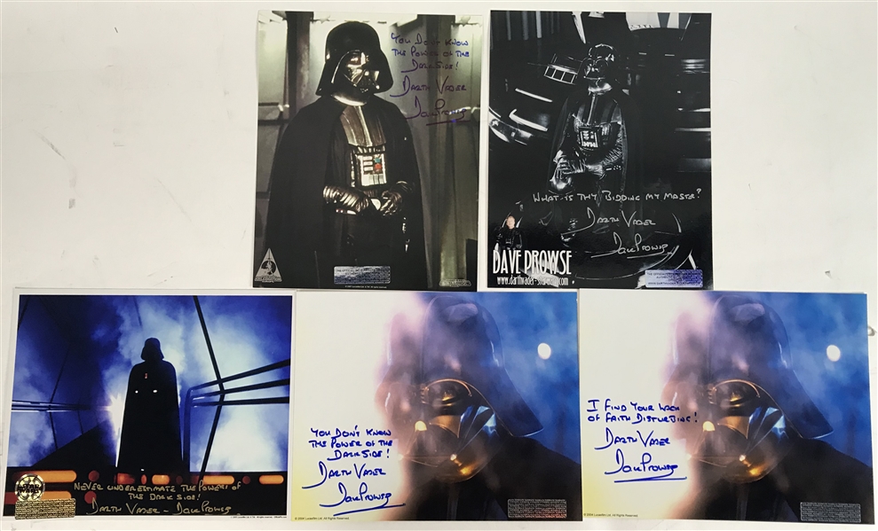 Dave Prowse Signed & Inscribed Lot of Nine (9) 8" x 10" Photographs (Beckett/BAS Guaranteed)
