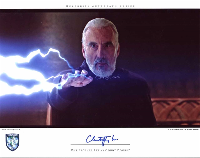 Christopher Lee Signed 11" x 14" Celebrity Autograph Series Photograph (Opix Holo & Beckett/BAS Guaranteed)