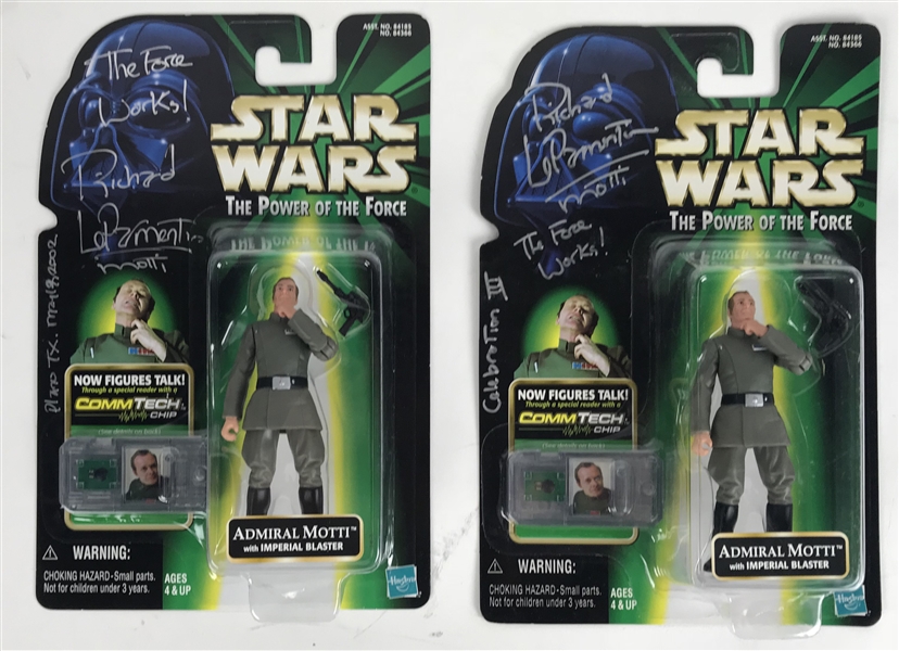 Richard LeParmentier Signed Lot of Two (2) Admiral Motti Action Figures (Beckett/BAS Guaranteed)