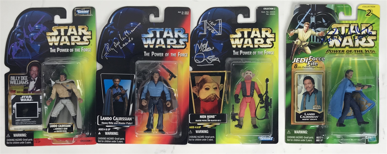 Billy Dee Williams & Mike Quinn Lot of Four (4) Signed Action Figures (Beckett/BAS Guaranteed)