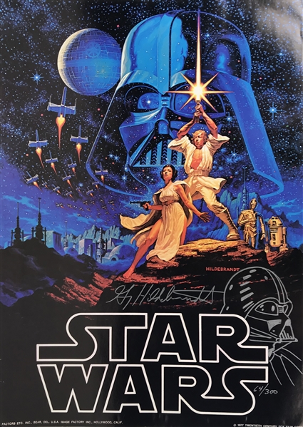 Greg Hildebrandt Rare Limited Edition 1977 Signed Poster w/ Darth Vader Sketch! (Beckett/BAS Guaranteed)