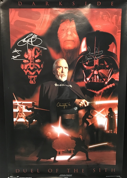 Sith Lords Signed 22" x 34" Poster w/ Dave Prowse, Christopher Lee & Ray Park (Beckett/BAS Guaranteed)