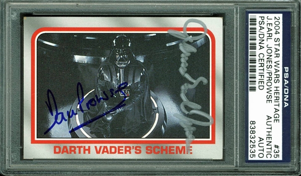 Darth Vader: David Prowse & James Earl Jones Signed 2004 Topps Heritage Trading Card #35 (PSA/DNA Encapsulated)