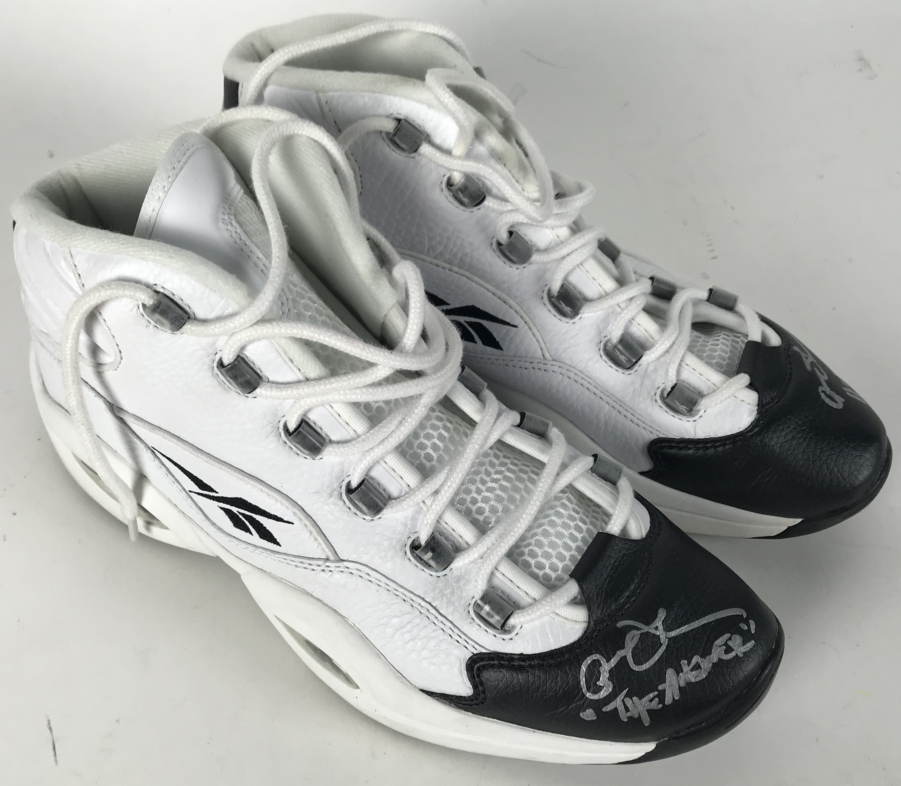 Lot Detail - Allen Iverson Signed & Worn Question Sneakers (Iverson ...