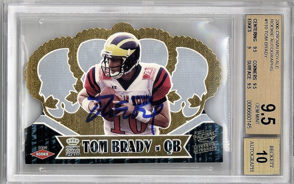 Tom Brady Signed 2000 Crown Royale RC #110 w/ Near Impossible BGS 9.5 10 Auto Grade!