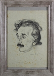 Albert Einstein Rare Signed & Framed Ltd. Ed. Art Print with Rare Full Signature (PSA/DNA)