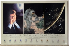 Apollo Astronauts Superb Signed Apollo 11 25th Anniversary Commemorative 20" x 30" Print (BAS/Beckett Guaranteed)