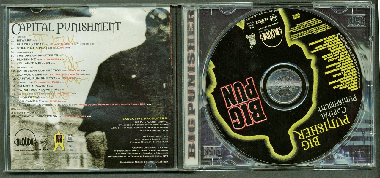 Big Pun ULTRA-RARE Signed "Capital Punishment" CD Booklet (Beckett/BAS)