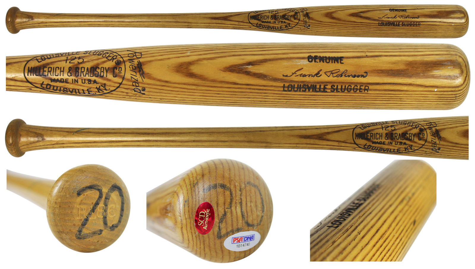 Frank Robinson Signed Louisville Slugger Mini Baseball Bat (PSA COA)