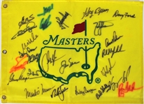 Masters Champions Signed Masters Flag with Impressive 25 Signatures Incl. Palmer, Nicklaus, Mickelson (BAS/Beckett)