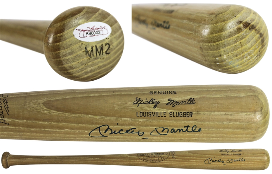 Mickey Mantle Signed H&B Louisville Slugger MM-2 Personal Model Bat (JSA)