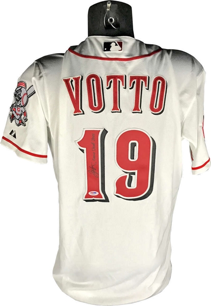 Joey Votto Signed & Game Used/Worn 2015 Reds Jersey (MEARS & PSA/DNA)