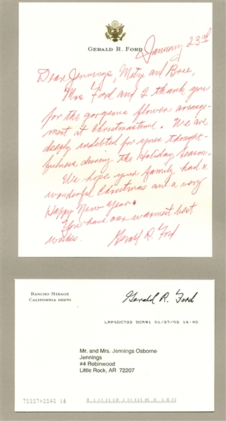 President Gerald Ford Signed & Hand Written Christmas Letter! (Beckett/BAS)