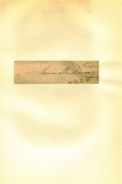 President James Buchanan Signed 5" x 9" Free Franked Album Page (Beckett/BAS)