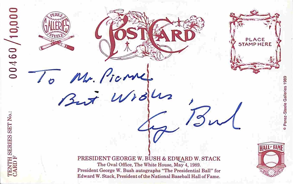 President George H.W. Bush Signed 3.5" x 5.5" Postcard (Beckett/BAS Guaranteed)