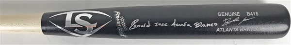 Ronald Acuna Signed Louisville Slugger Personal Model Bat with RARE Full Name Autograph (JSA)