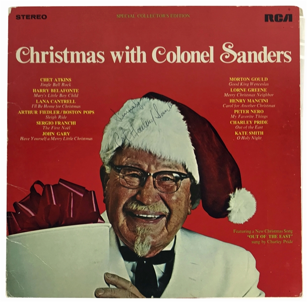 Colonel Sanders Rare Signed "Christmas with Colonel Sanders" RCA Album (Beckett/BAS Guaranteed)
