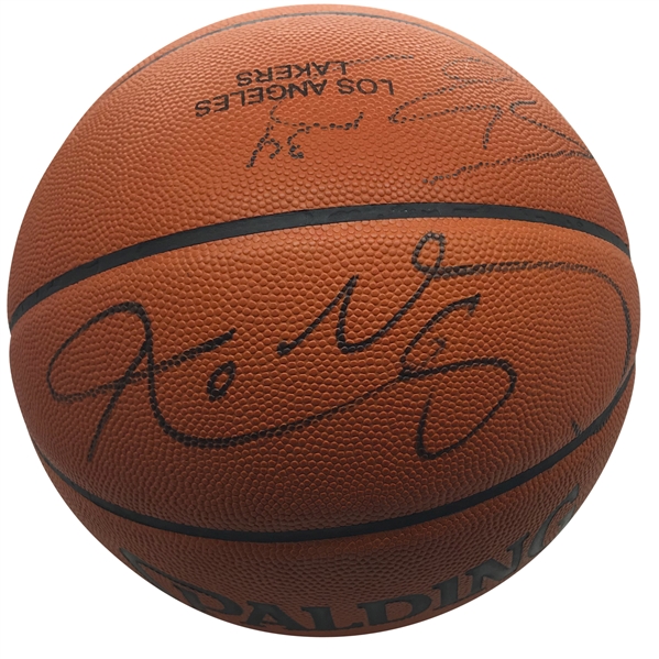 Kobe Bryant & Shaquille ONeal Dual Signed Game Issued LA Lakers NBA Basketball (Beckett/BAS Guaranteed)