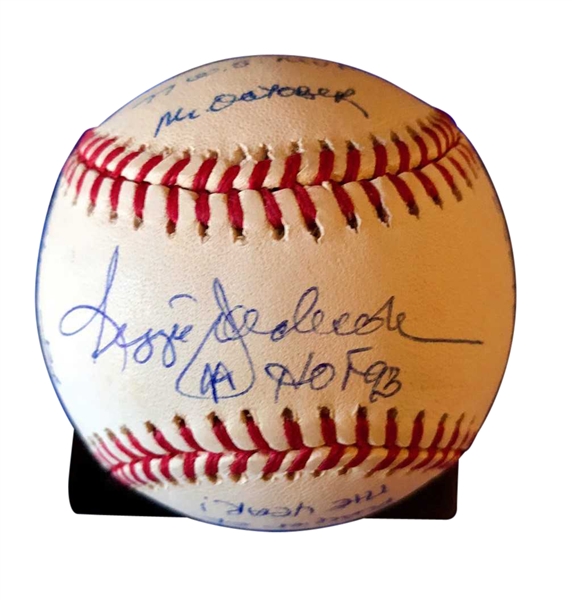Reggie Jackson Ltd. Ed. Signed OAL Baseball w/ 19 Handwritten Stats! (RJ.com Holo & Beckett/BAS Guaranteed)