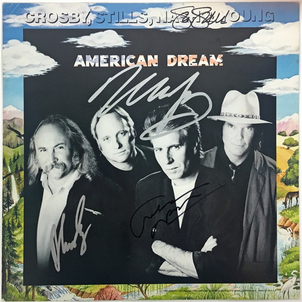 CSNY Group Signed "American Dream" Album Flat (Beckett)