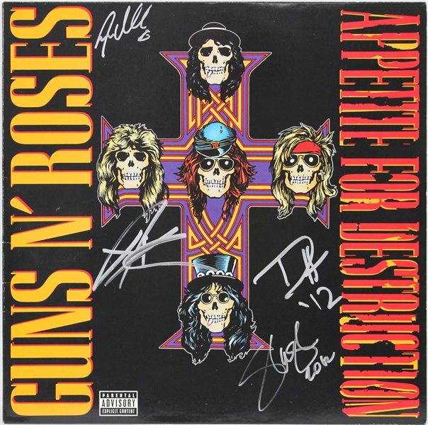 Guns N Roses Signed "Appetite For Destruction" Album w/ 4 Signatures! (Beckett/BAS) 