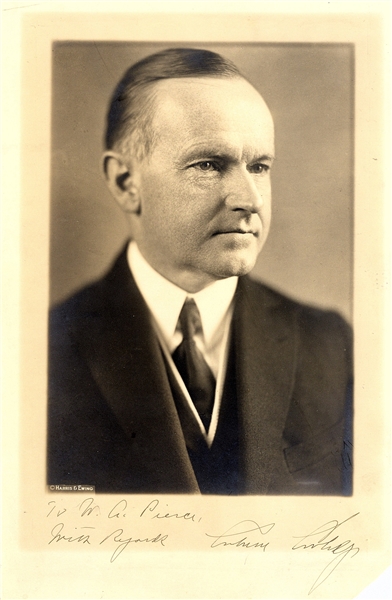 Calvin Coolidge Signed 8" x 11" Harris & Ewing Portrait Photograph (Beckett/BAS)