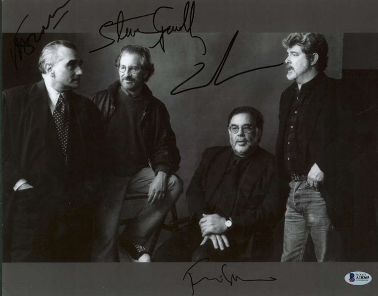 Film Legends: George Lucas, Martin Scorsese, Steven Spielberg & Francis Ford Coppola Signed 11" x 14" Photograph (BAS/Beckett Graded MINT 9)