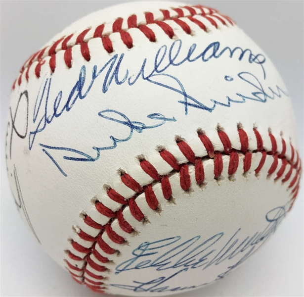 MLB Legends Signed OAL Baseball w/ Mantle, Williams, and 8 More (JSA)