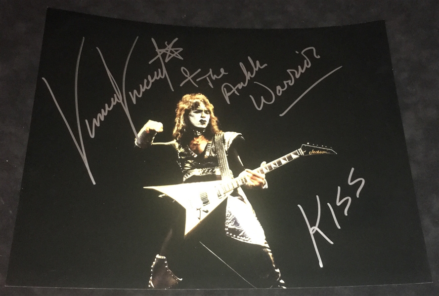 KISS: Vinnie Vincent Signed 16" x 20" On-Stage Photograph (BAS/Beckett Guaranteed)