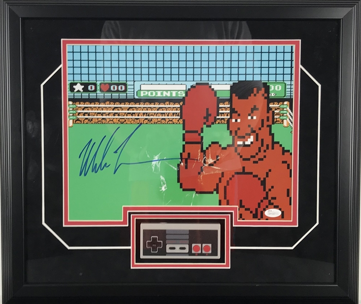 Mike Tyson Signed 11" x 14" Framed Nintendo Photograph (JSA)