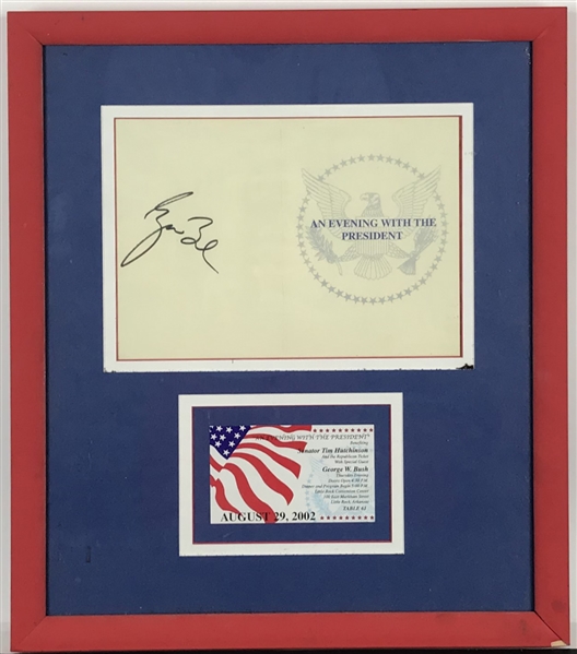 President George W. Bush Signed 2002 Invitation Display (Beckett/BAS Guaranteed)