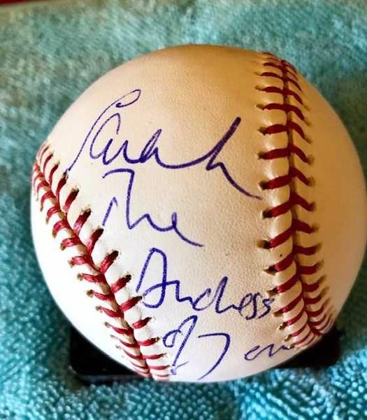 Sarah Ferguson (Duchess of York) In-Person Signed OAL Baseball (Beckett/BAS Guaranteed)