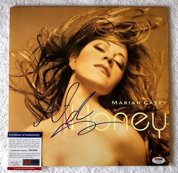 Mariah Carey Signed "Honey" Record Album Cover (PSA/DNA)